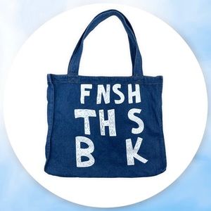 Denim Tote Bag FNSH THS BK / Finish This Book Graphic